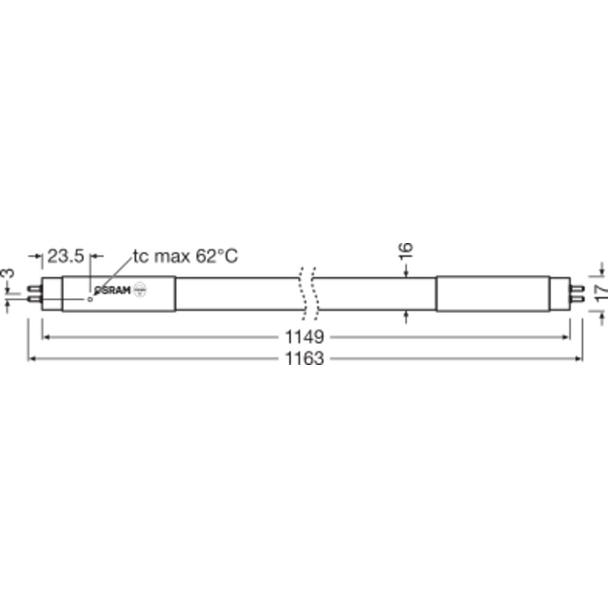 Tuba LED T5 HE 28 1200mm 17W 840 HF