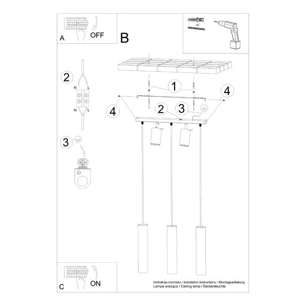 Sollux Lampa wisząca RING 3 czarny SL.1099