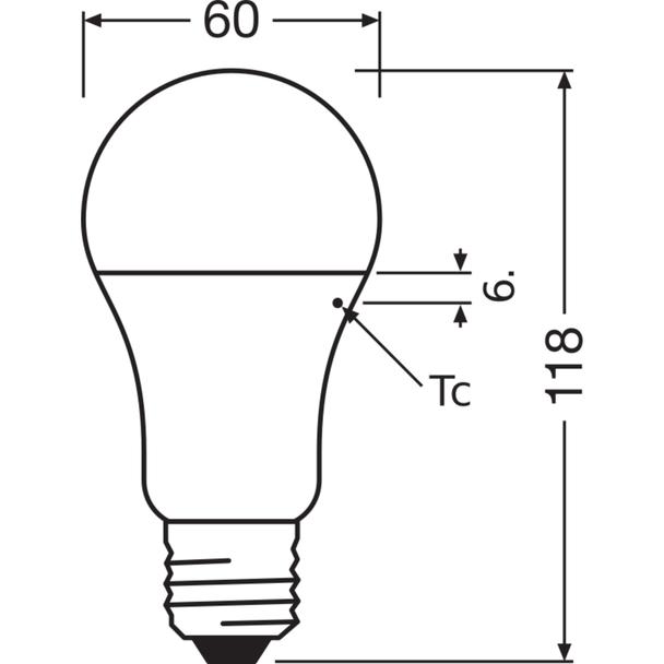 Lampa LED VALUE Classic A100 non-dim plastik 13W 827 E27