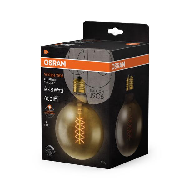 Lampa LED Vintage 1906 GOLD 125 dim 4,8W/822 szkło przezroczyste E27