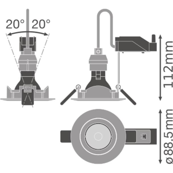 Oprawa SPOT KIT ADJ V 9,3W 940 GU10 DIM REXEL