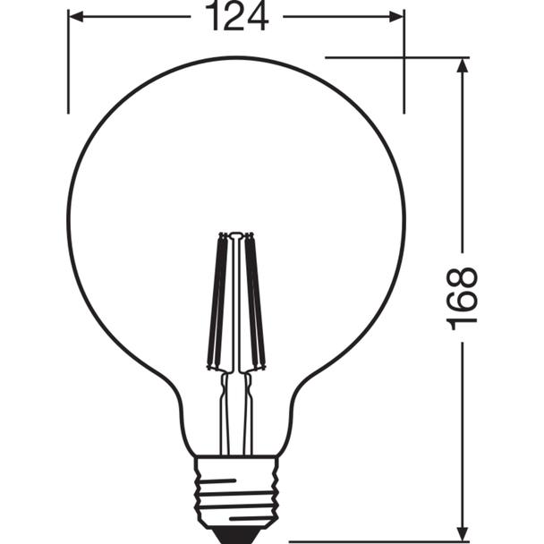 Lampa LED Vintage 1906 CL GLOBE125 Filament szkło przezroczyste GOLD 22 non-dim 2,5W 825 E27
