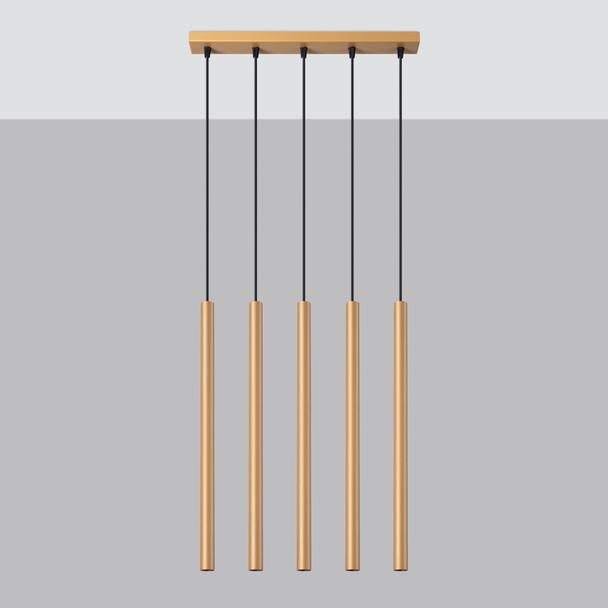 Sollux Lampa wisząca PASTELO 5L złota SL.1173