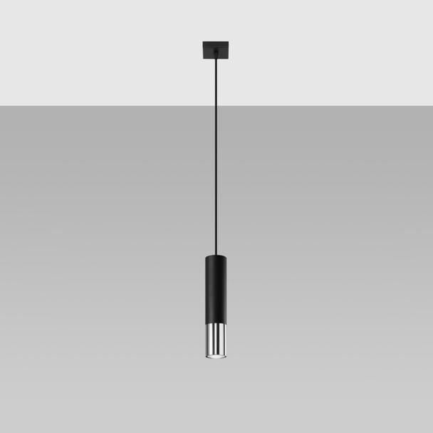 Lampa wisząca LOOPEZ 1 czarny/chrom