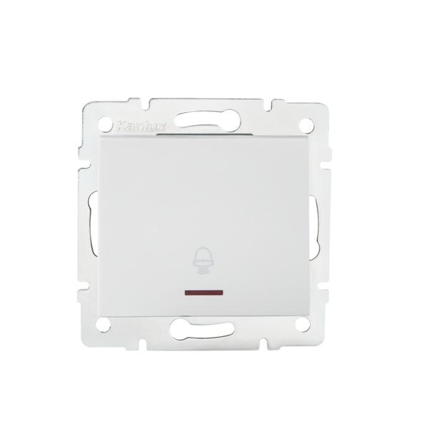 LOGI Łącznik zwierny dzwonek z LED śrubowy 10AX 250V biały 021080102 25075 KANLUX