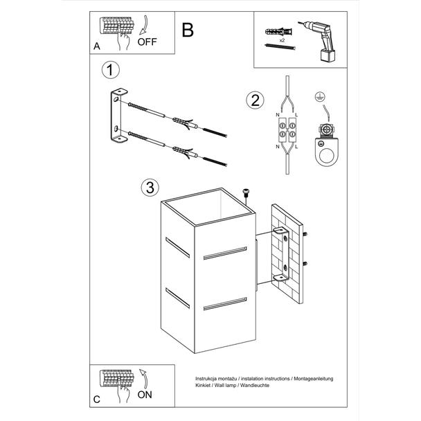Sollux Kinkiet BLOCCO szary SL.0479