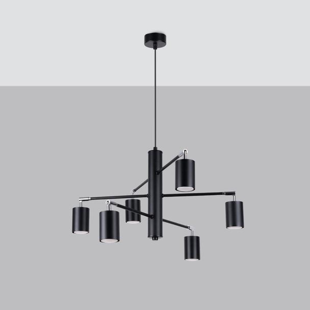 Sollux Żyrandol LEMMI 6 czarny SL.1207