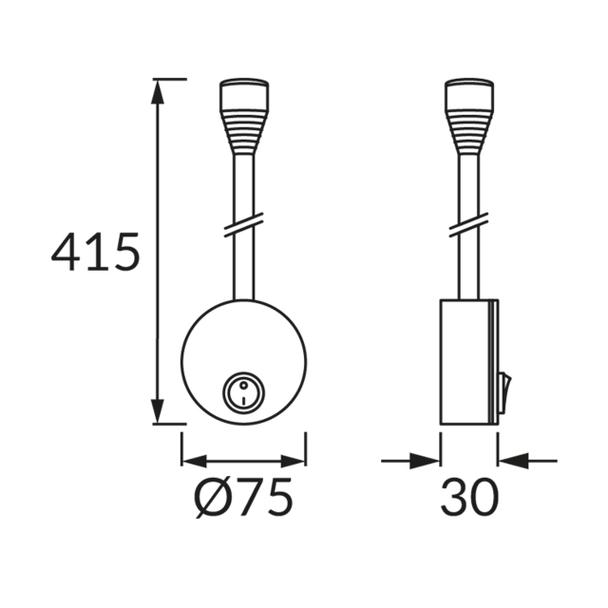 Oprawa dekoracyjna COB LED POLA LED 3,5W BLACK 4000K 03739 IDEUS