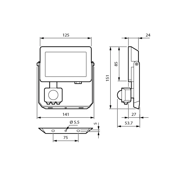 Naświetlacz reflektor halogen z czujnikiem ruchu LED PILA BVP008 20W 1900lm IP65 4000K barwa neutralna 20W MDU 9,11402E+11 PHILIPS