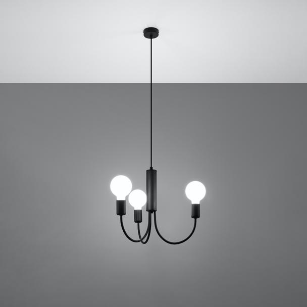 Sollux Żyrandol PICCOLO 3 czarny SL.0856