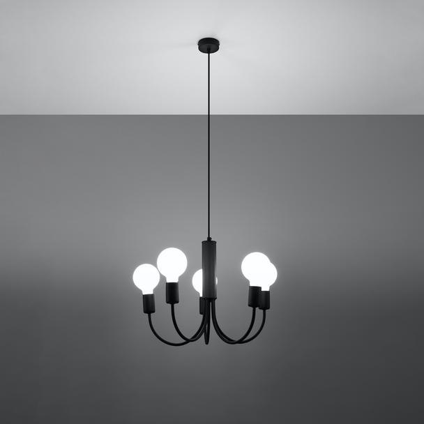 Sollux Żyrandol PICCOLO 5 czarny SL.0855