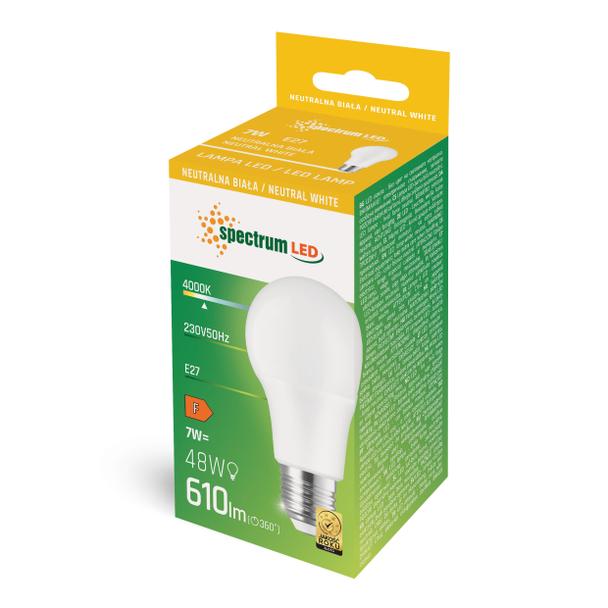 LED  GLS  E-27 230V 7W=44W NW  SPECTRUM