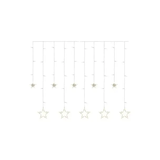 Dekoracje sople gwiazdki kurtyna 115 LED 185x105 cm ciepła biel, IP44 DCGW12 EMOS