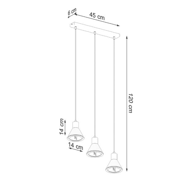 Sollux Lampa wisząca TAZILA 3 czarna [ES111] SL.0990