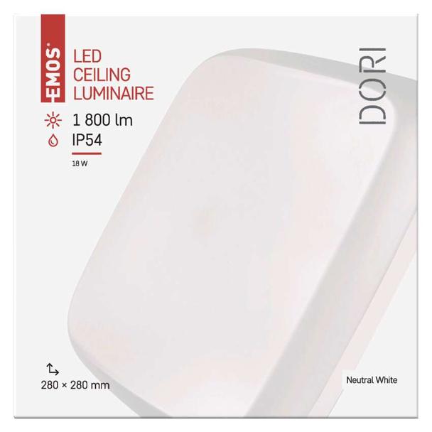 Oprawa LED kwadratowa DORI 18W IP54 neutralna biel ZM4313 EMOS