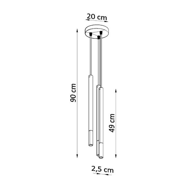 Sollux Lampa wisząca MOZAICA 3P czarny/złoto SL.0893
