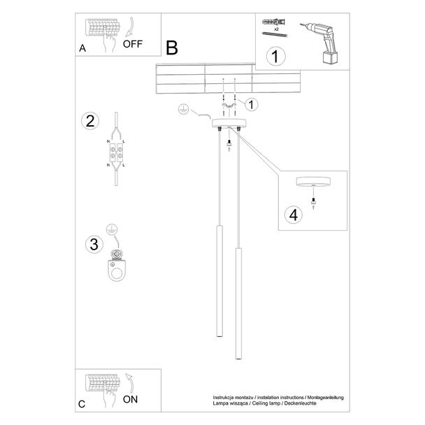 Sollux Lampa wisząca PASTELO 2 czarna SL.1304