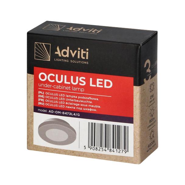 OCULUS lampka podszafkowa LED 2W, 90lm, 4000K, szara AD-OM-6473L4/G ORNO