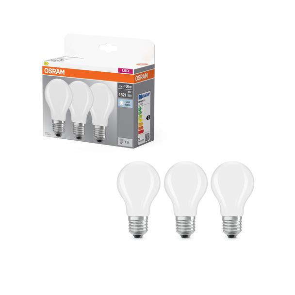 Żarówka LED x3 A60 E27 11W = 100W 1521lm 4000K Neutralna 300° BASE Osram