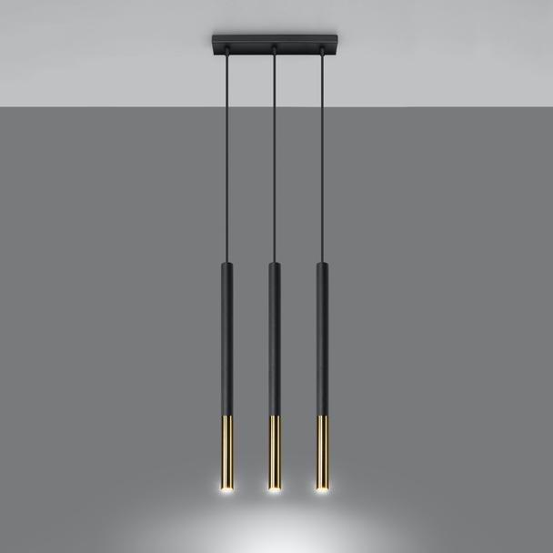 Lampa wisząca MOZAICA 3L czarny/złoto