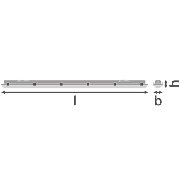 Oprawa DAMP PROOF DALI 1200 18W 840 IP65 GY