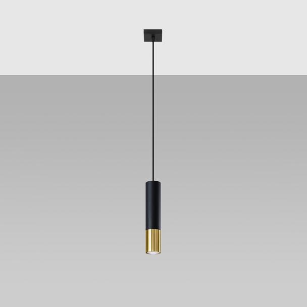 Sollux Lampa wisząca LOOPEZ 1 czarny/złoty SL.0952