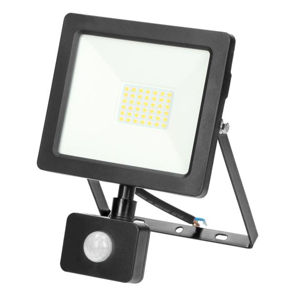 ALLED 30W Naświetlacz LED z PIR, 2400lm, IP44, 4000K, Alu+szkło FL/R-2 ORNO