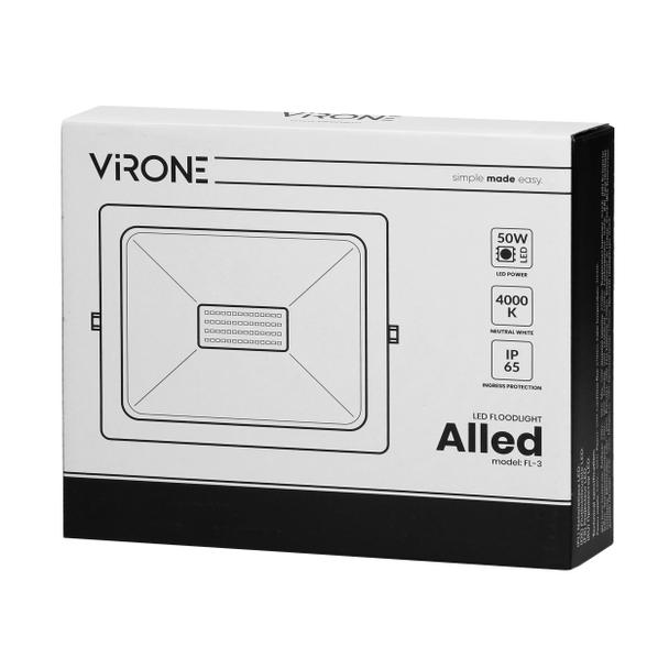 ALLED 50W Naświetlacz LED, 4000lm, IP65, 4000K, Alu+szkło FL-3 ORNO