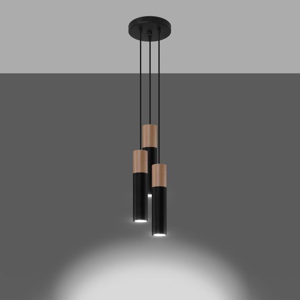 Sollux Lampa wisząca PABLO 3P czarna SL.1014