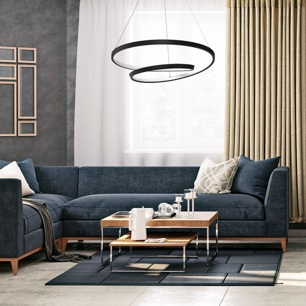 Lampa wisząca ring czarna LUCERO LED ML7948 Milagro