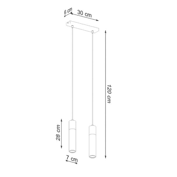 Sollux Lampa wisząca ZANE 2 szara SL.0966