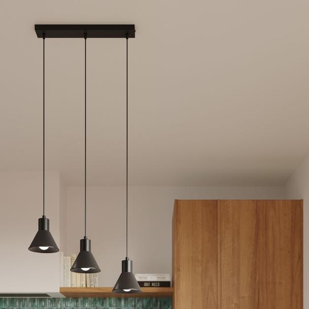 Sollux Lampa wisząca TALEJA 3 czarna [E27] SL.0986