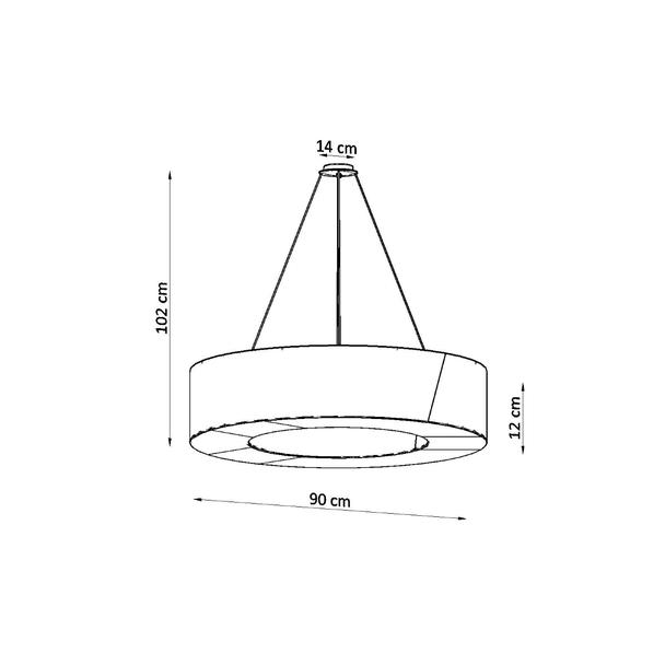 Sollux Żyrandol SATURNO SLIM 90 czarny SL.0798