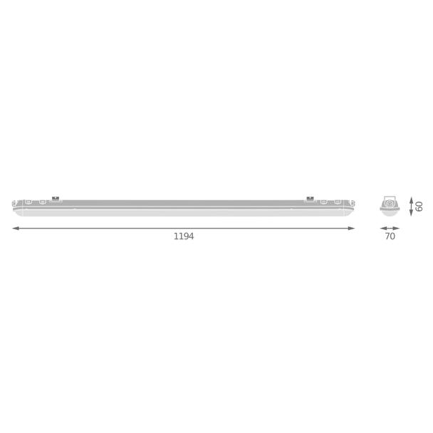 Oprawa DAMP PROOF 1200 E 42W 865 VW IP65 GY EUE
