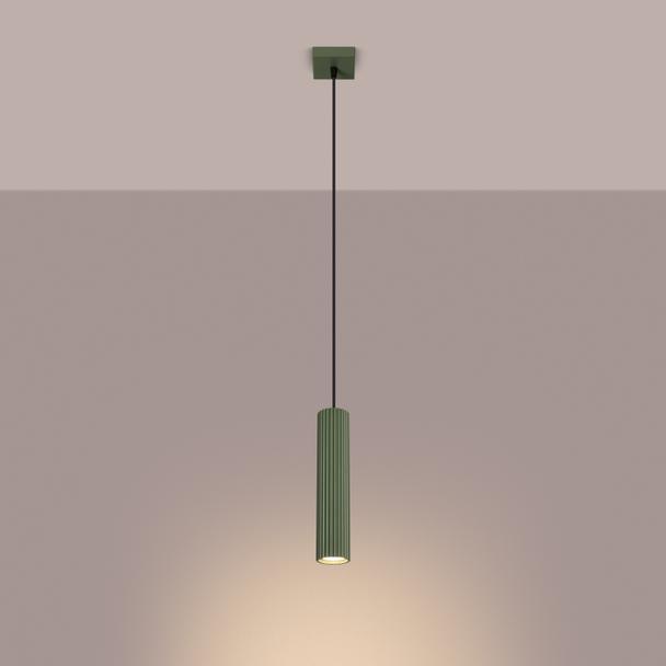 Sollux Lampa wisząca KARBON 1 zielony oliwkowy SL.1611