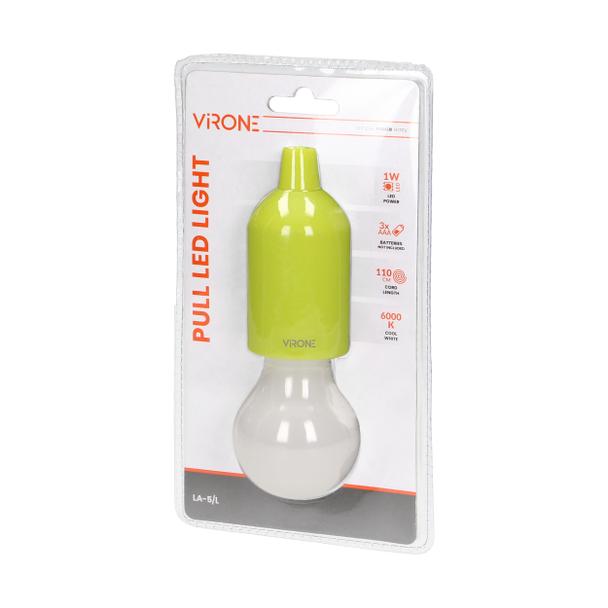 Bateryjna lampka nocna na sznurku 1W LED, 3 x AAA, limonkowa LA-5/L ORNO