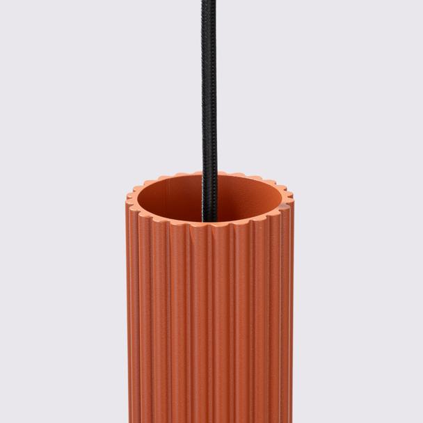 Sollux Lampa wisząca KARBON 3L ochra czerwona SL.1632