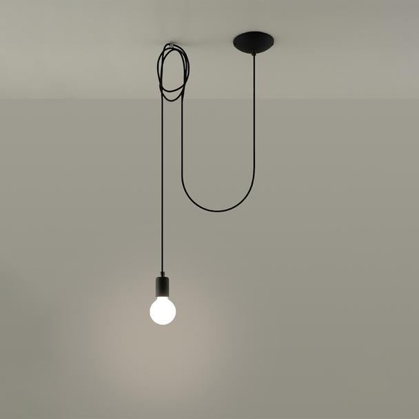 Sollux Lampa wisząca EDISON 1 LONG czarny SL.0369