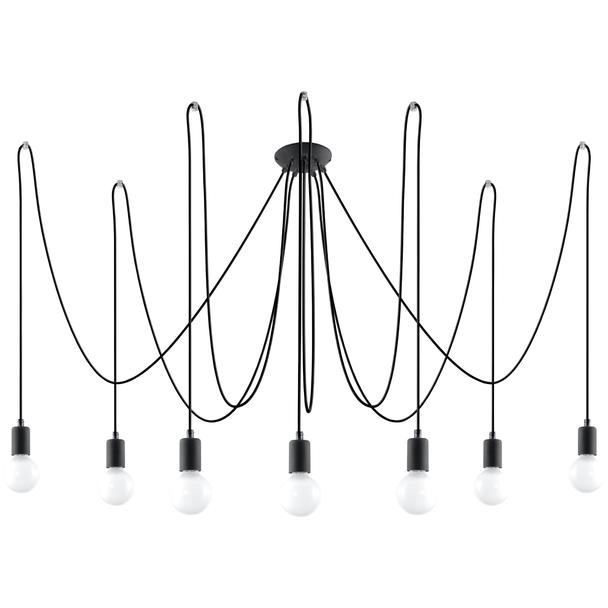 Sollux Żyrandol EDISON 7 czarny SL.0372