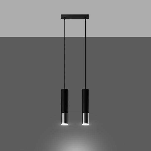 Lampa wisząca LOOPEZ 2 czarny/chrom