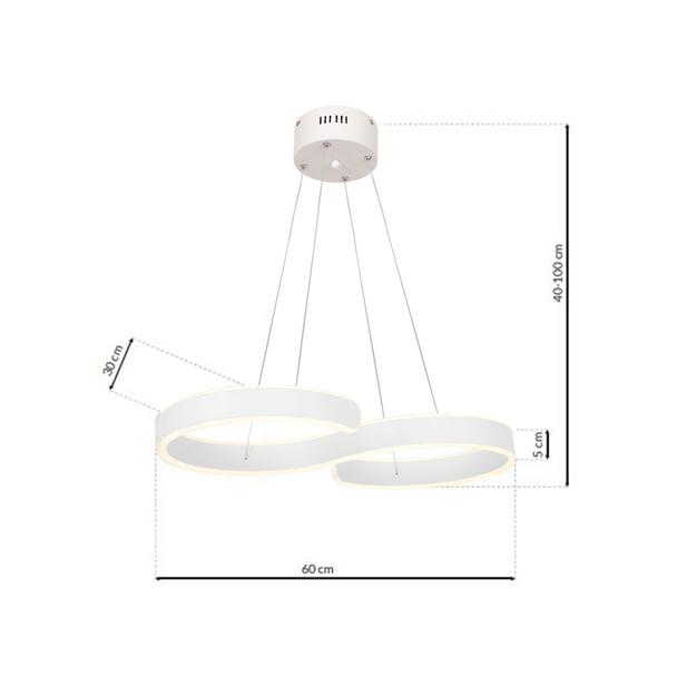 lampa wisząca LED Infinity White 60W 3600lm 4000K ML5493 Milagro