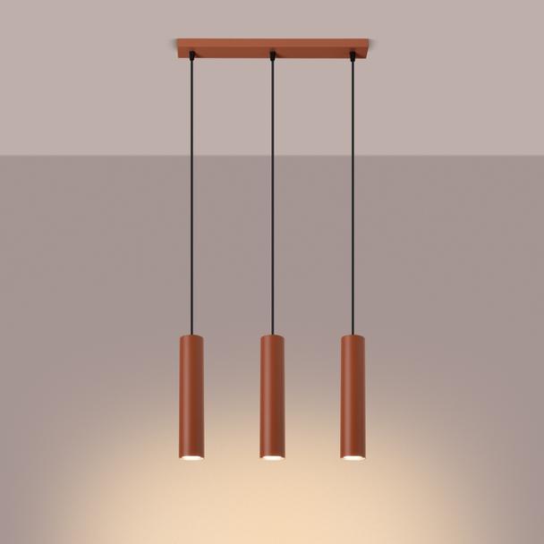 Sollux Lampa wisząca LAGOS 3L ochra czerwona SL.1491