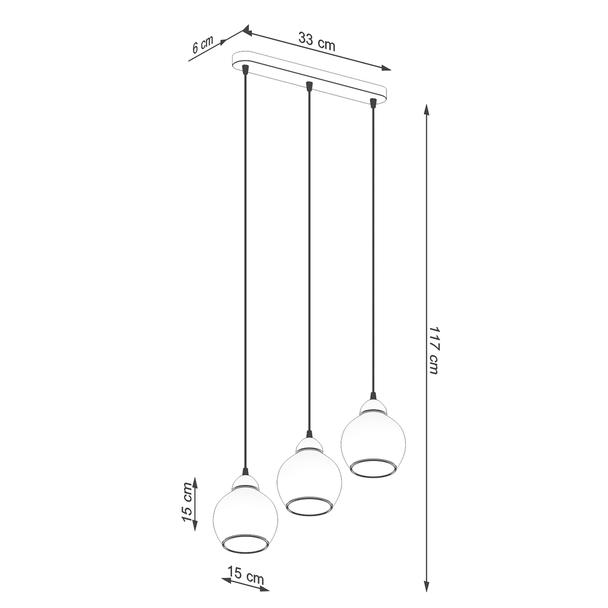 Sollux Lampa wisząca ALINO 3 czarna SL.1142