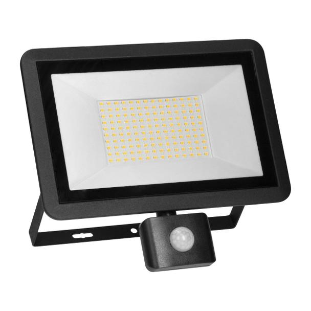 FARO S LED 100W naświetlacz z PIR 8000lm, IP44, 4000K, aluminium + szkło AD-NL-6437BLR4 ORNO
