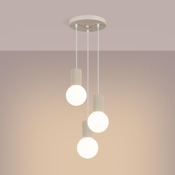 Lampa wisząca HALO 3P beżowa