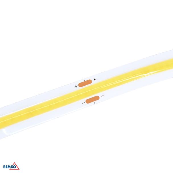 TAŚMA LED PREMIUM 12V DC COB 2400LED/5M 6,5W/1m IP20 3LATA GW. BIAŁA CIEPŁA D87-LS-COB-2400-IP20-AWW-12V BEMKO