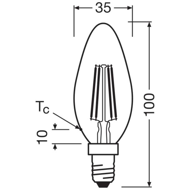 Lampa LED VALUE Classic B40 non-dim Filament szkło przezroczyste 4W 827 E14