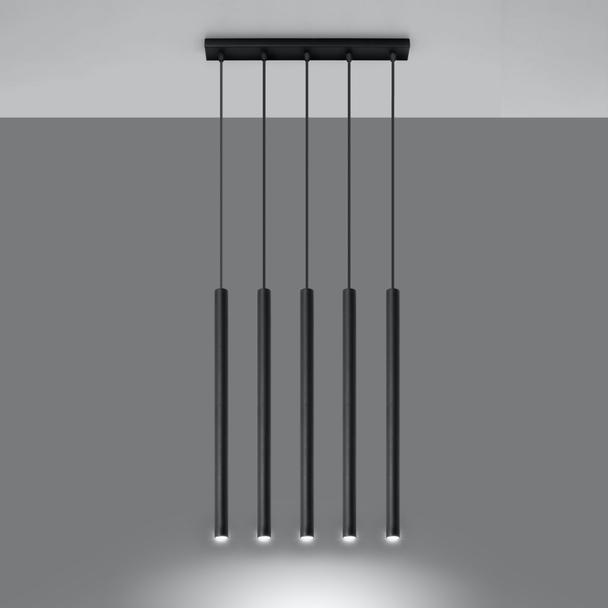Sollux Lampa wisząca PASTELO 5 czarna SL.0472