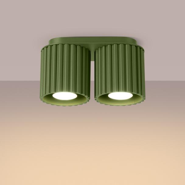 SOLLUX Plafon AURA 2 zielony oliwkowy GU10 ; SL.1795