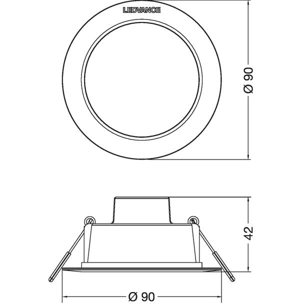 Oprawa DOWNLIGHT IP44 DN 90 4W 865 WT